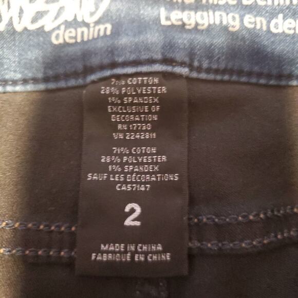 Mossimo denim size 2 mid-rise denim leggings accent zippers - Picture 8 of 12